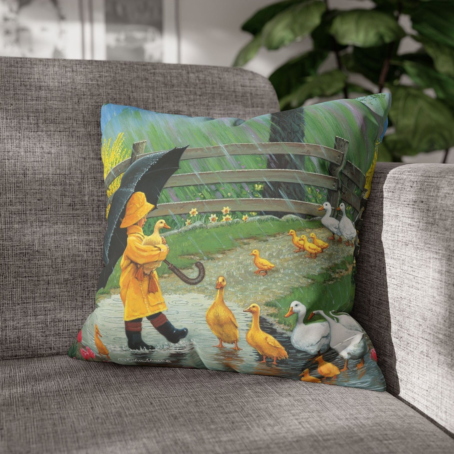 Pillow Cover (A Good Day for Ducks)