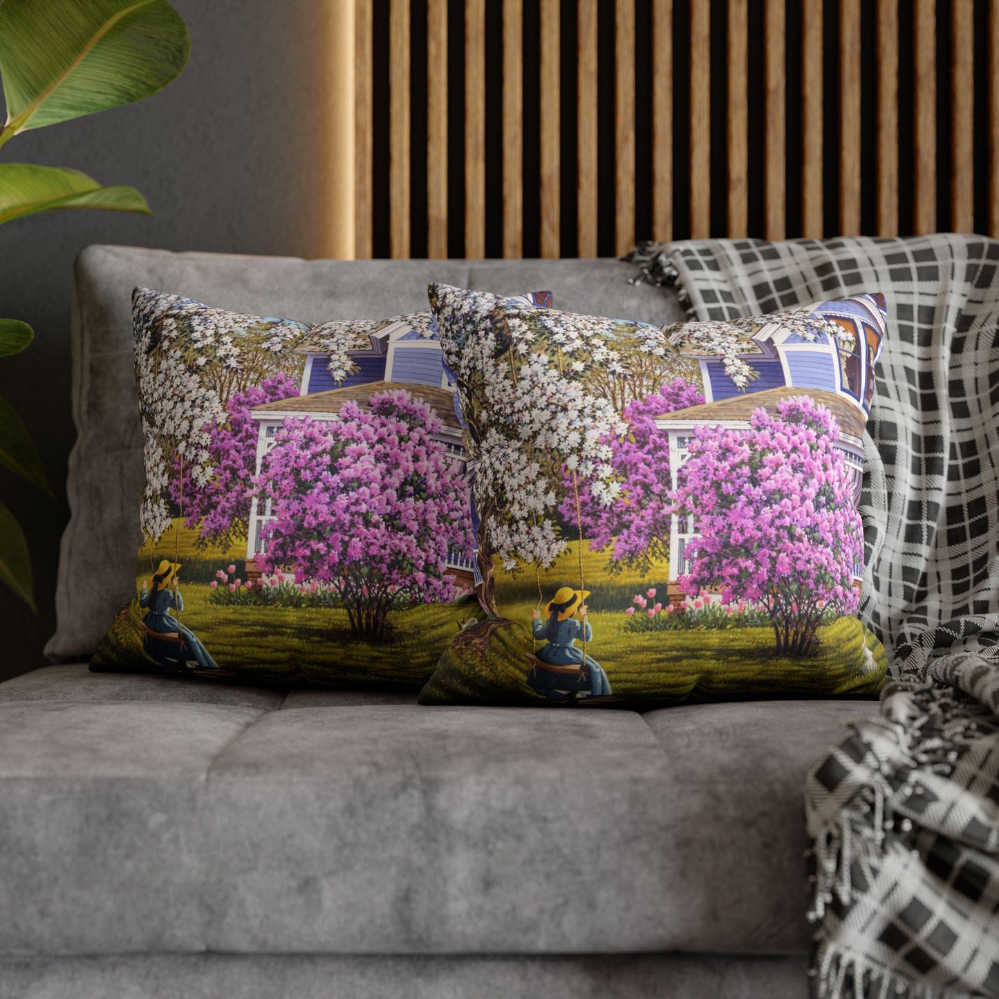 Pillow Cover (Lilacs and Lace)