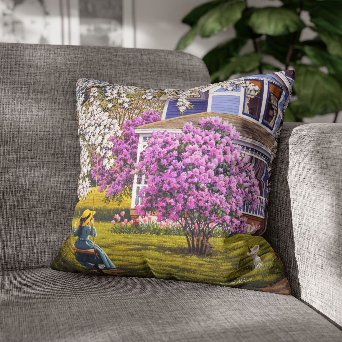 Pillow Cover (Lilacs and Lace)