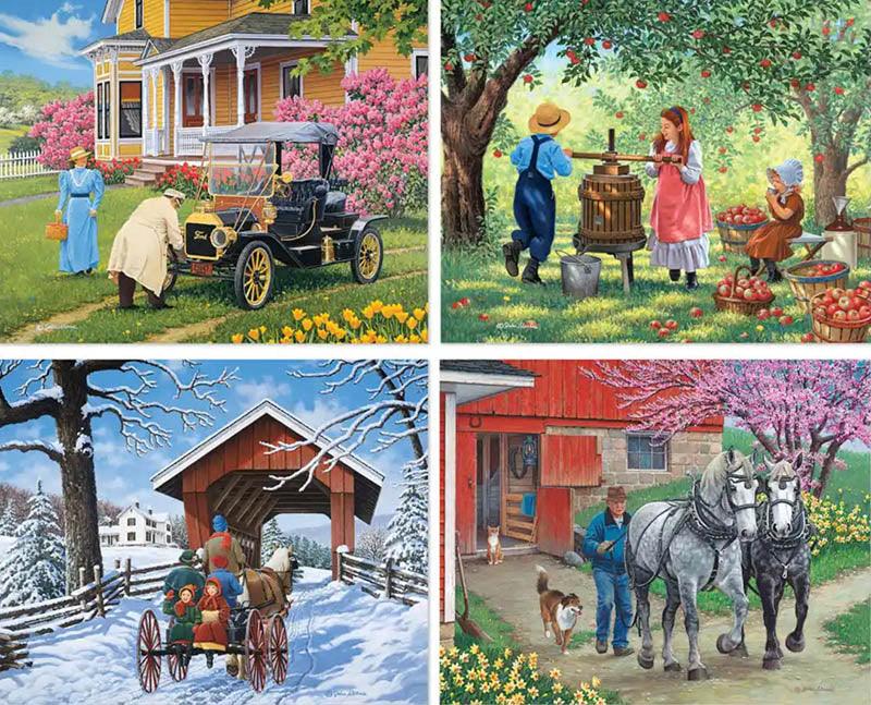 Days of Yore 4-in-1 Multipack Jigsaw Puzzle Bundle by John Sloane