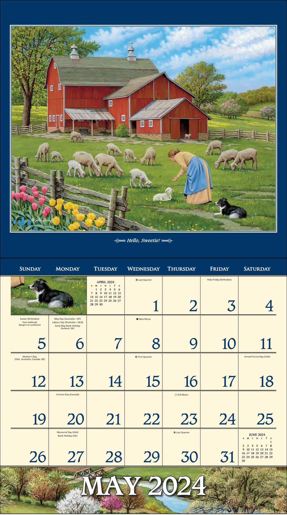 John Sloane's Country Seasons 2024 Deluxe Wall Calendar