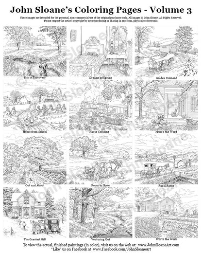 John Sloane's Coloring Pages - Volume 3
