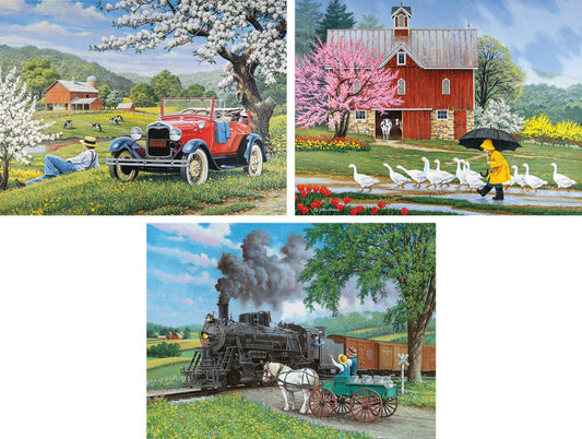 Set of 3 Puzzles by John Sloane Pre-Boxed (#46275)
