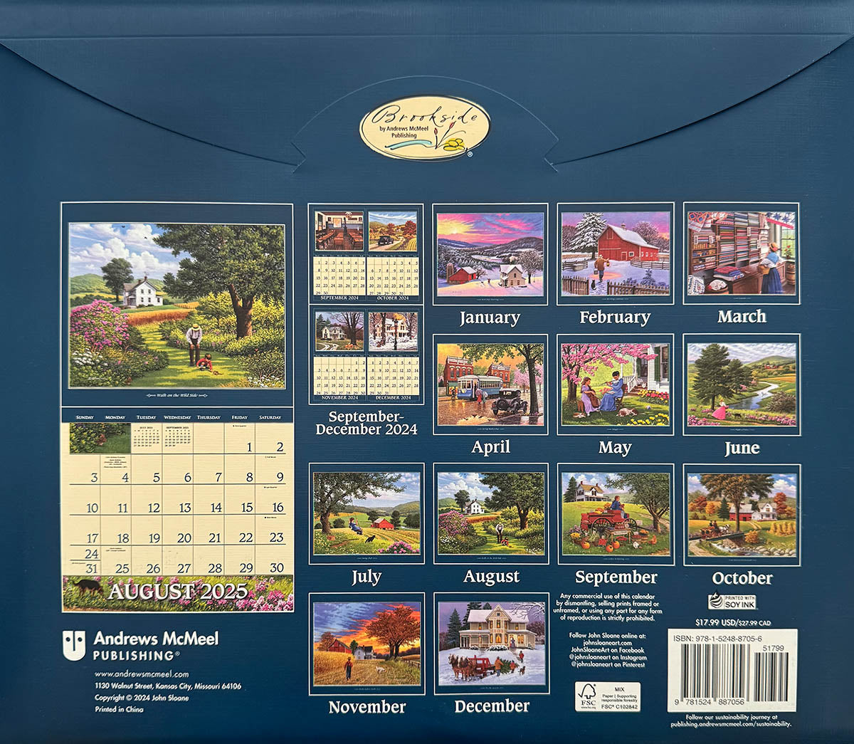 John Sloane's Country Seasons® 2025 Deluxe Wall Calendar