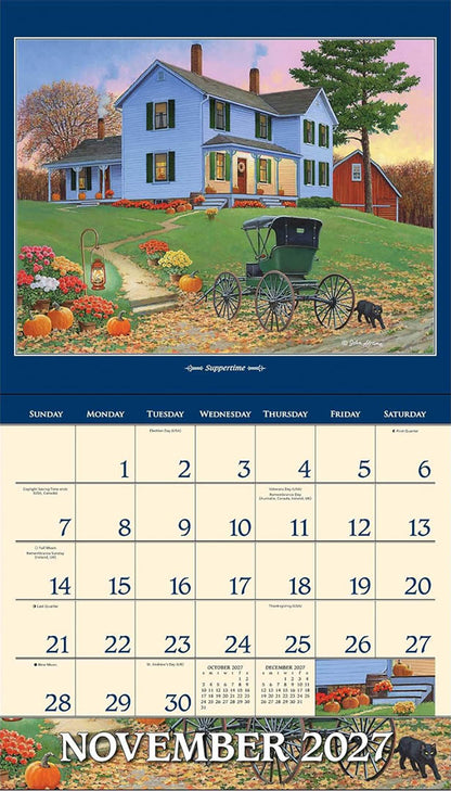 John Sloane's Country Seasons® 2027 Deluxe Wall Calendar