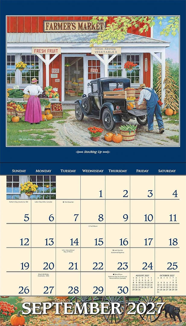 John Sloane's Country Seasons® 2027 Deluxe Wall Calendar