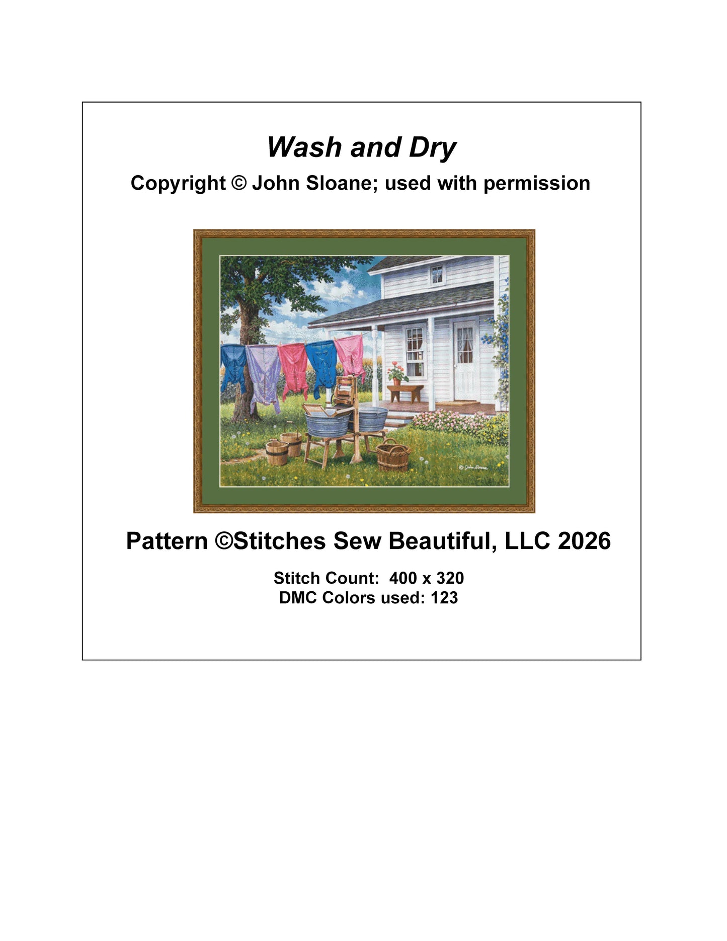 Wash and Dry - Cross Stitch Pattern