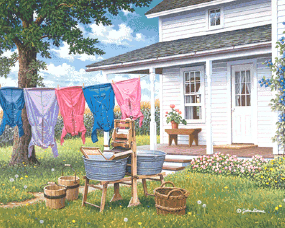 Wash and Dry - Cross Stitch Pattern