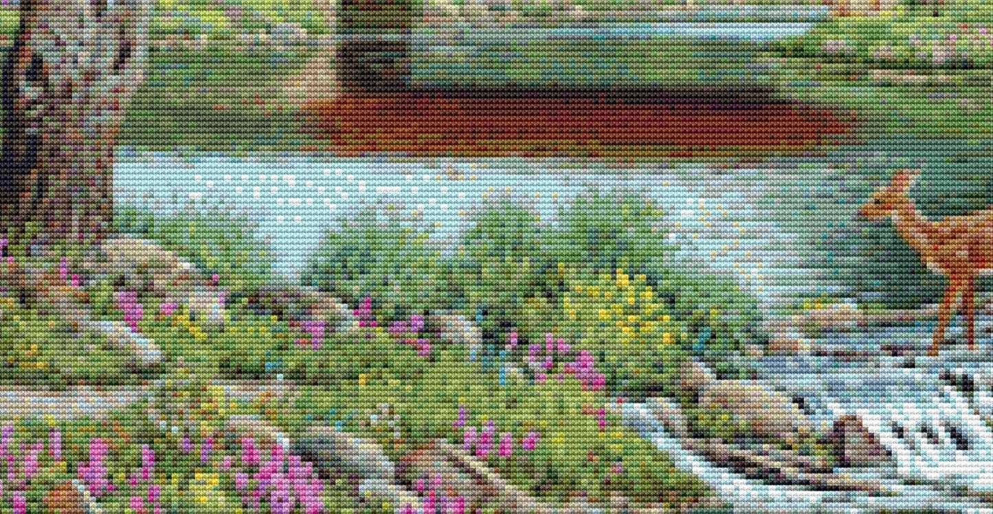 Deer Crossing - Cross Stitch Pattern