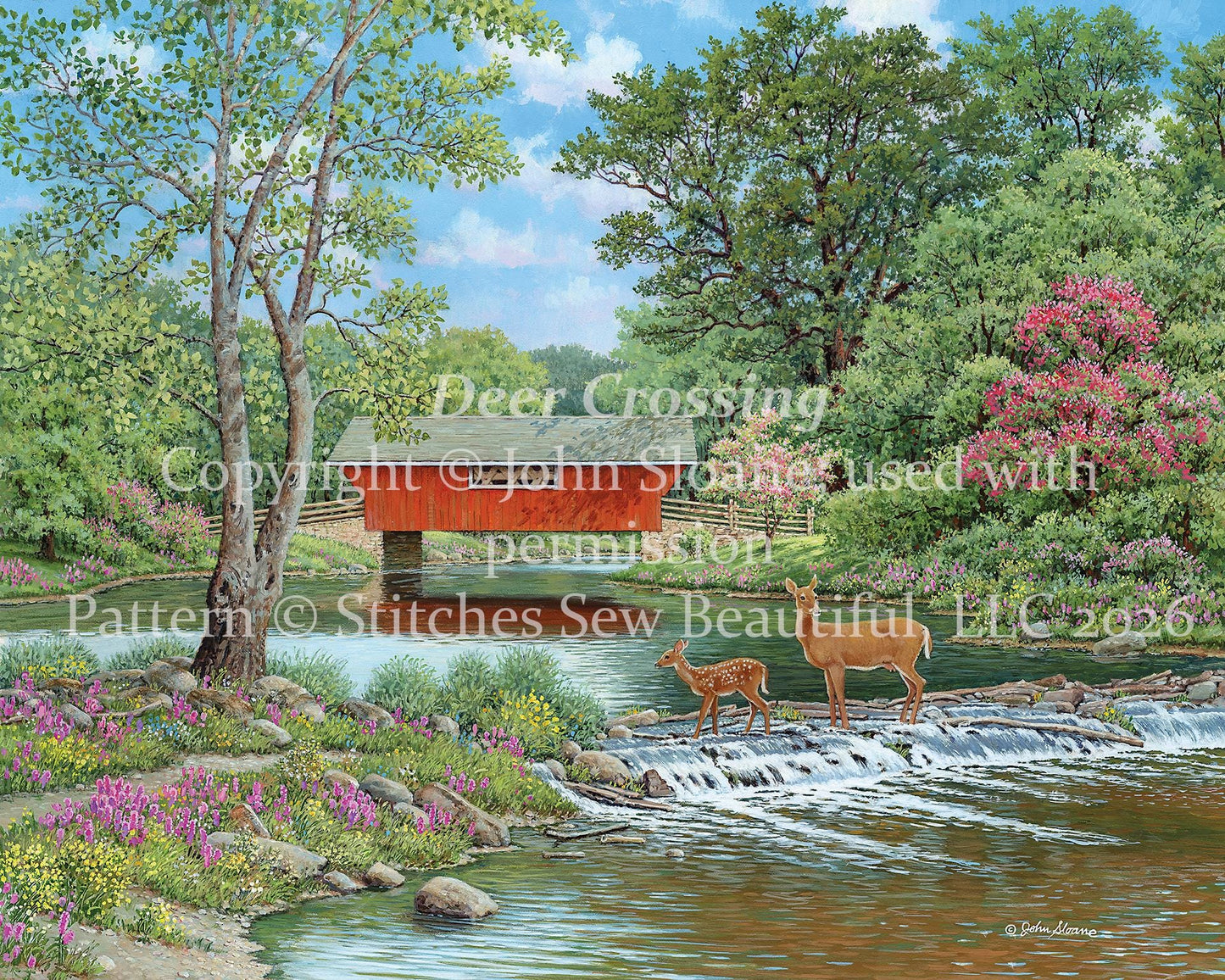 Deer Crossing - Cross Stitch Pattern