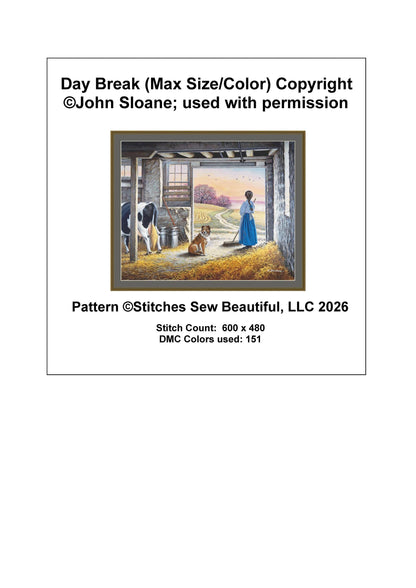 Day Break - (Max Size/Color) Cross Stitch Pattern