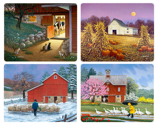 Country Barns Magnet Set