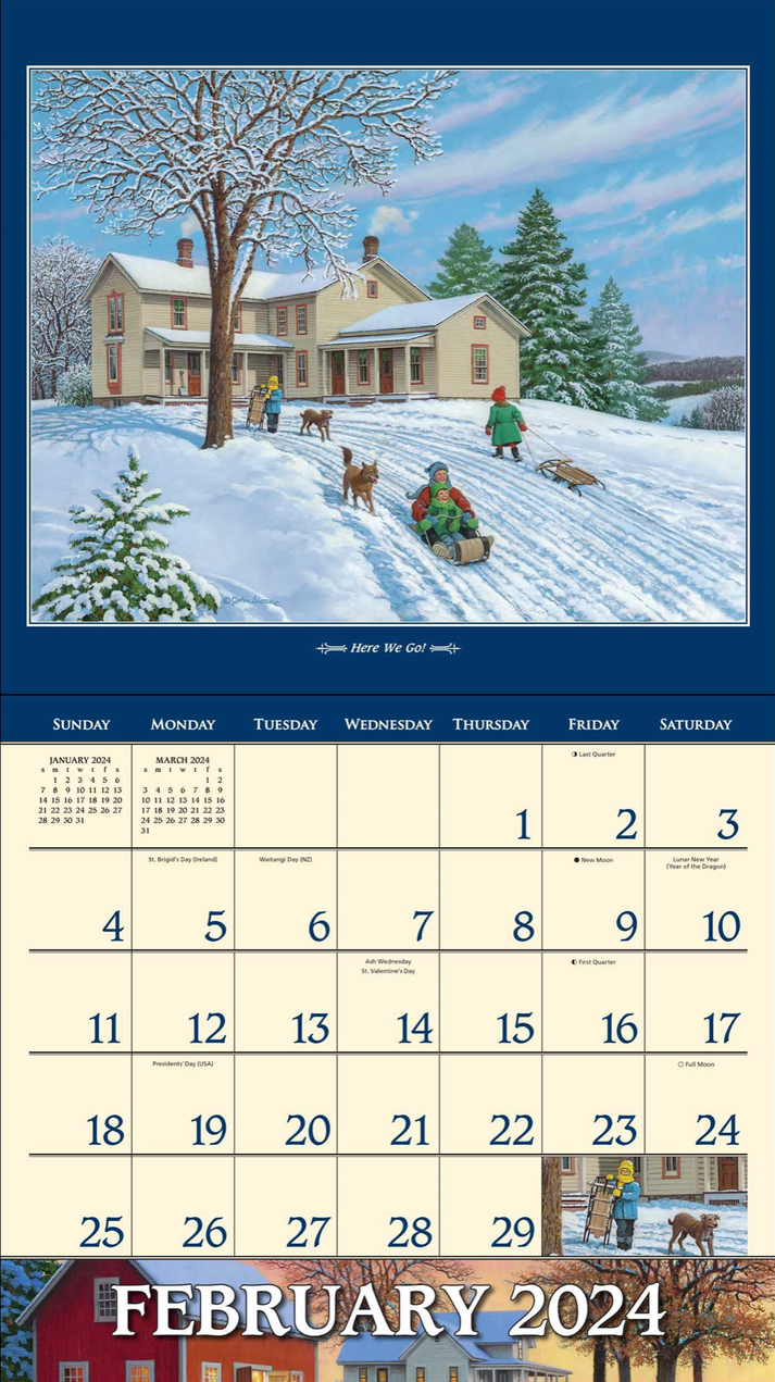 John Sloane's Country Seasons 2024 Deluxe Wall Calendar John Sloane Art