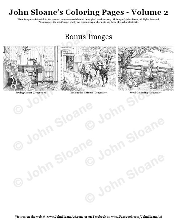 John Sloane's Coloring Pages - Volume 2