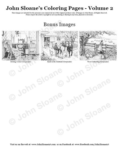John Sloane's Coloring Pages - Volume 2