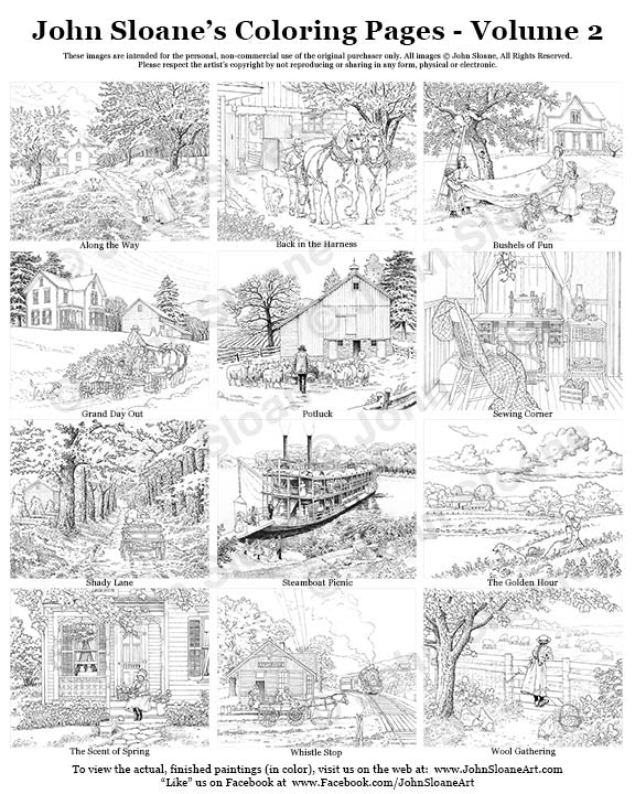 John Sloane's Coloring Pages - Volume 2