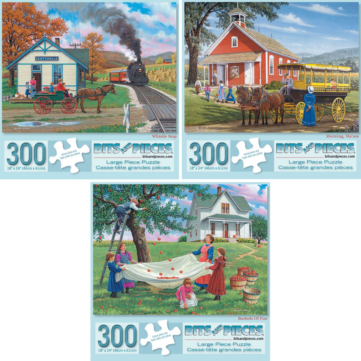 Set of 3 Puzzles by John Sloane Pre-Boxed (#43217)