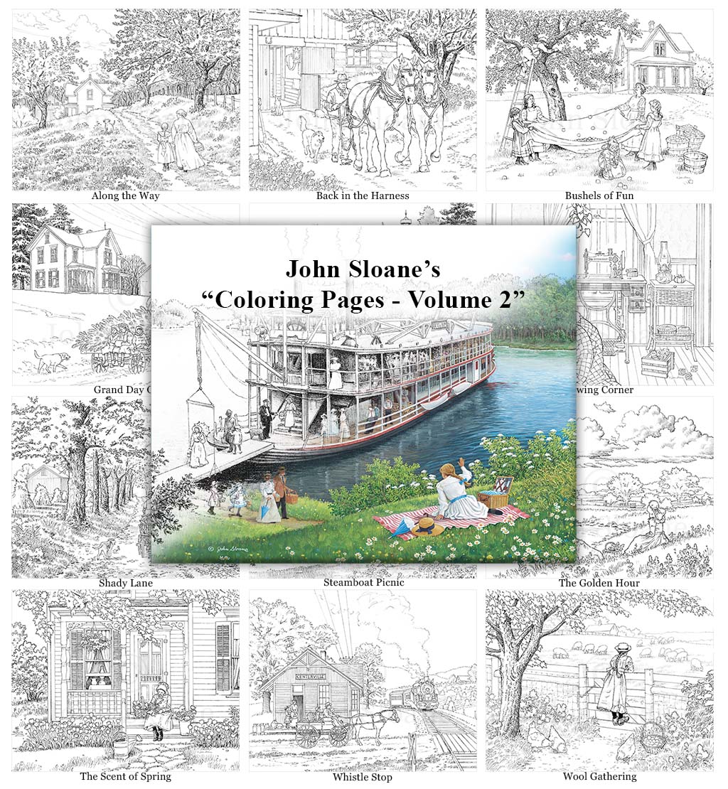 John Sloane's Coloring Pages - BUNDLE Volumes 1, 2, 3